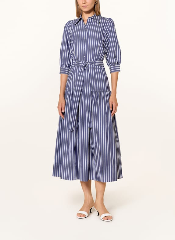 dea kudibal Hemdblusenkleid mit 3/4-Arm DUNKELBLAU / WEISS