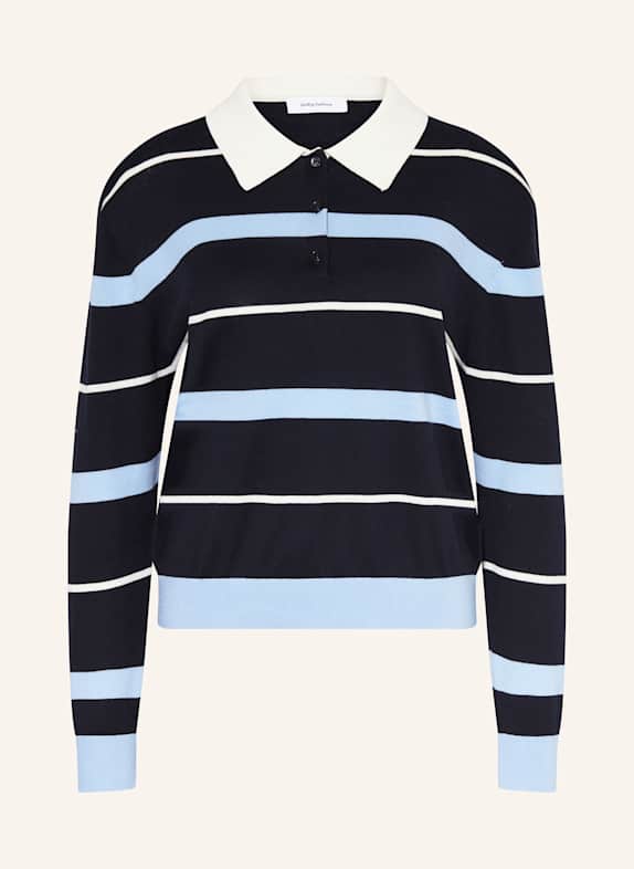 darling harbour Strick-Poloshirt DUNKELBLAU / HELLBLAU / WEISS