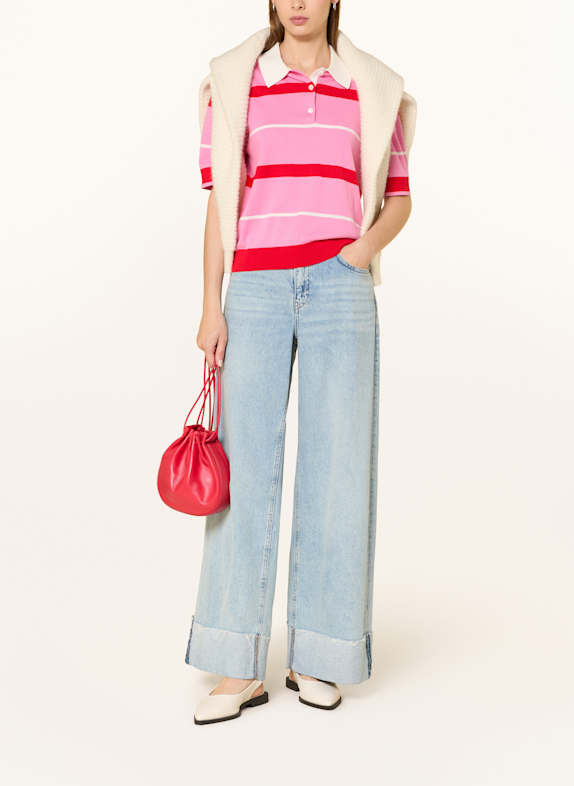 darling harbour Strick-Poloshirt pink /red