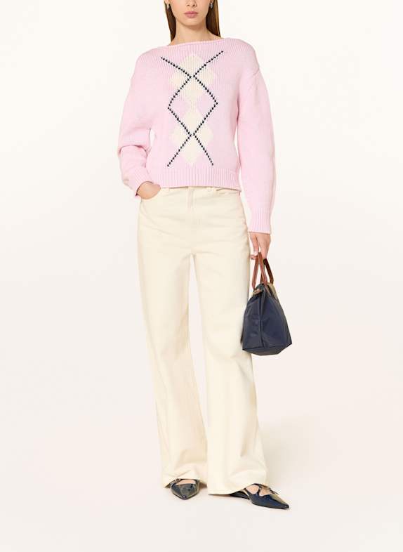 darling harbour trui rose / creme / navy