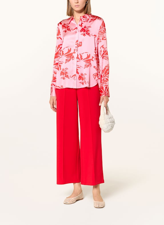 darling harbour Hemdbluse aus Seide PINK / ROT