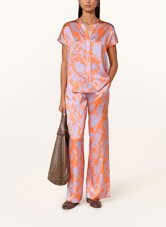 darling harbour Spodnie marlena z jedwabiu apricot / lilac