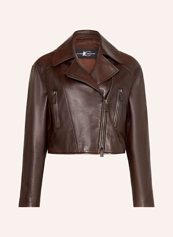 LUISA CERANO Lederjacke DUNKELBRAUN