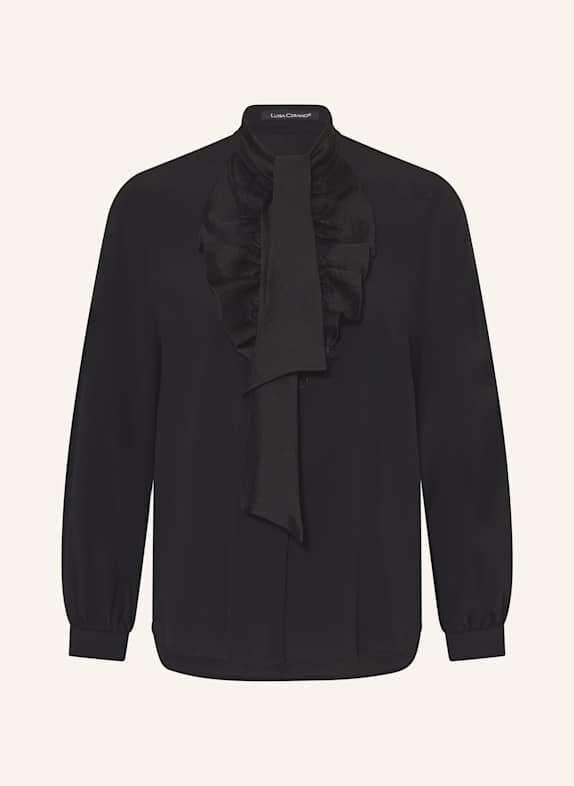 LUISA CERANO Bluse mit Seide und abnehmbarer Schluppe SCHWARZ