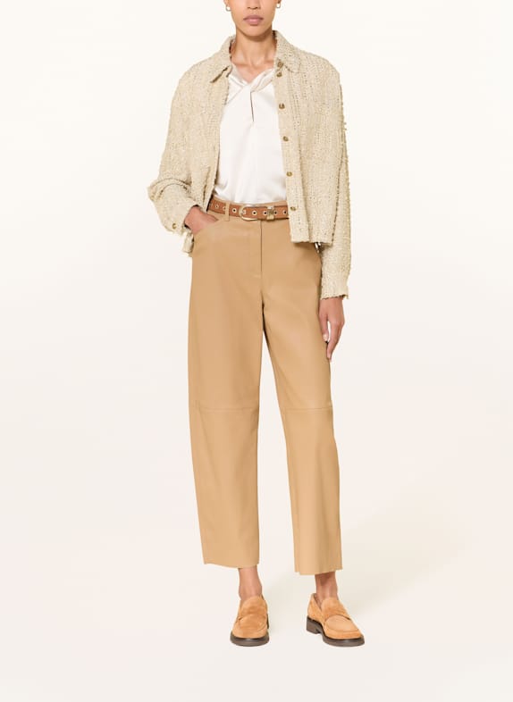 LUISA CERANO leren broek CAMEL