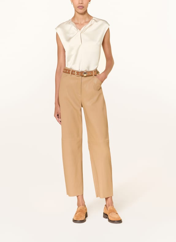 LUISA CERANO Bluse i satin CREME