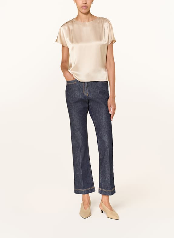 LUISA CERANO Bluse i silke KAMEL