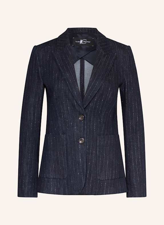 LUISA CERANO Jeans-look blazer with glitter yarn DARK BLUE