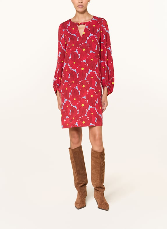 LUISA CERANO Šaty ČERVENÁ / MODRÁ / SVĚTLE ZELENÁ