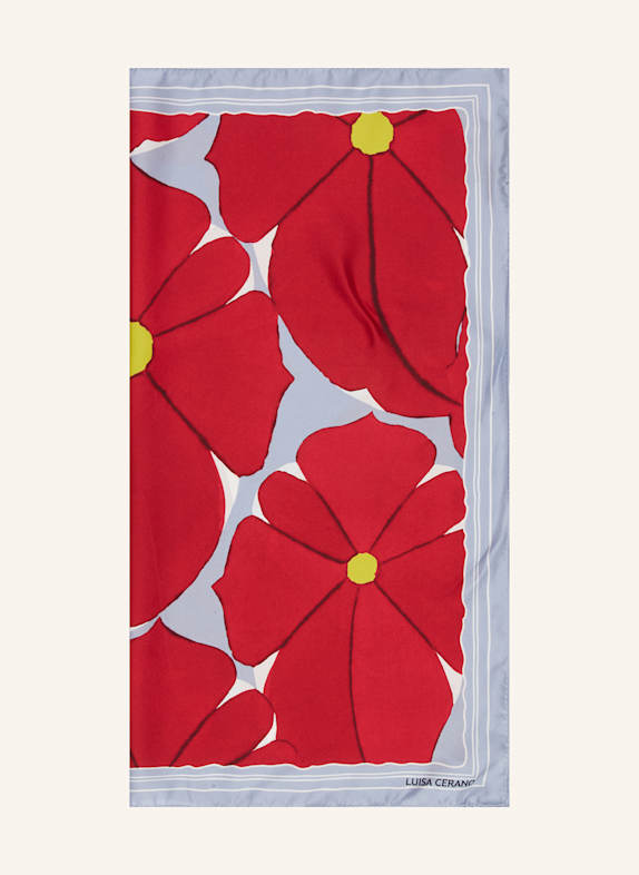 LUISA CERANO Seidentuch ROT / HELLBLAU