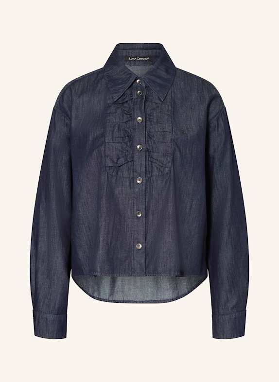 LUISA CERANO Hemdbluse in Jeansoptik DUNKELBLAU