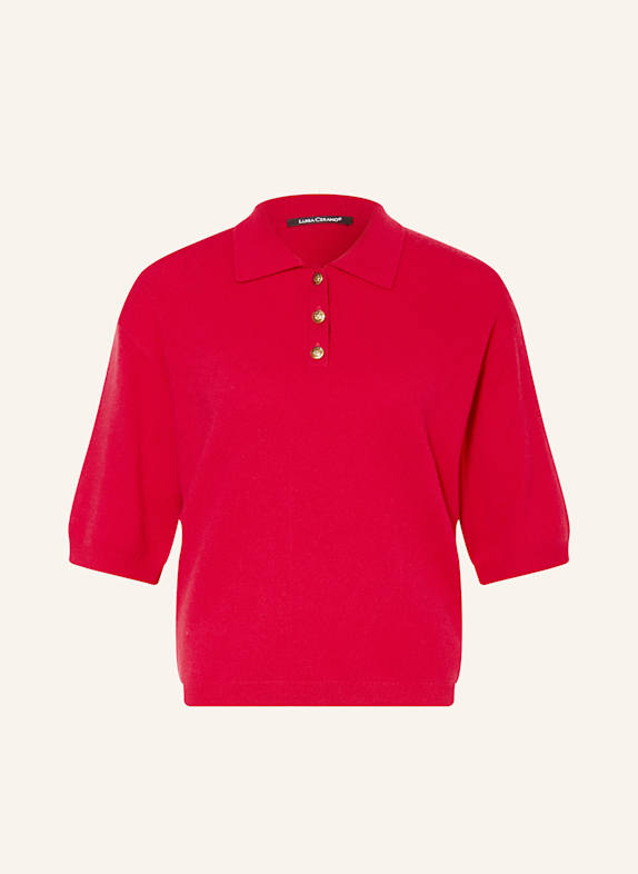 LUISA CERANO Strick-Poloshirt mit 3/4-Arm ROT