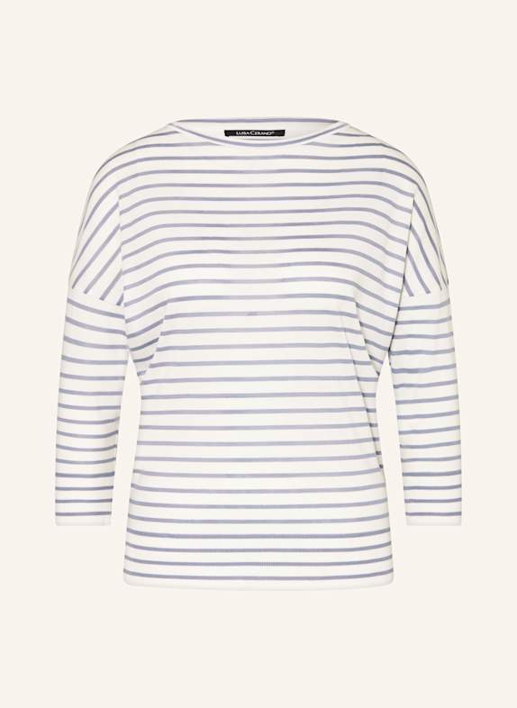 LUISA CERANO Shirt mit 3/4-Arm BLAUGRAU / WEISS