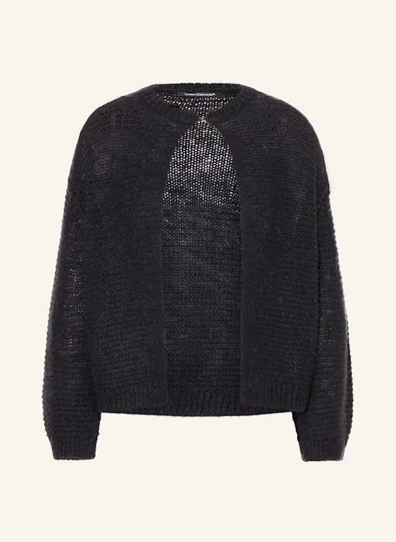 LUISA CERANO Dzianinowe wdzianko z dodatkiem alpaki GRANATOWY