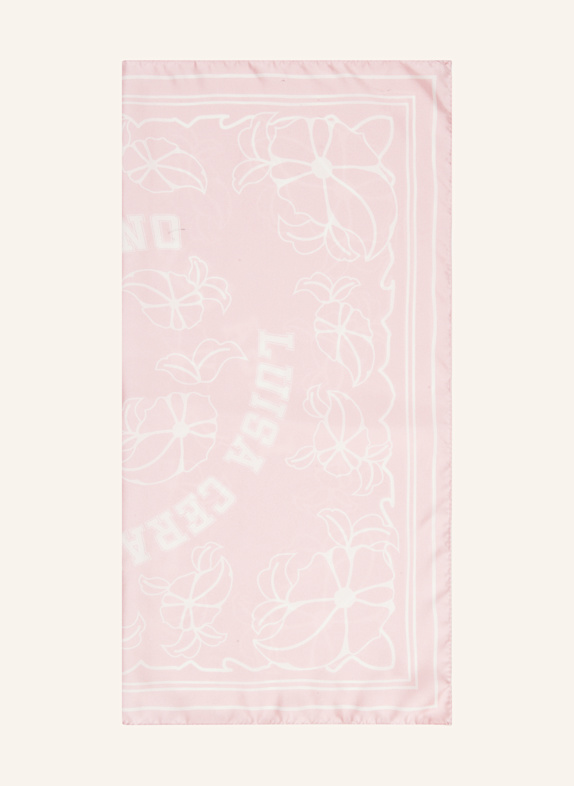 LUISA CERANO Hedvábný šátek RŮŽOVÁ / BÍLÁ