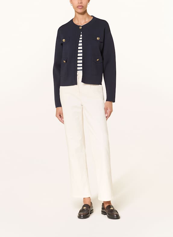 LUISA CERANO Stickad Cardigan MÖRKBLÅ