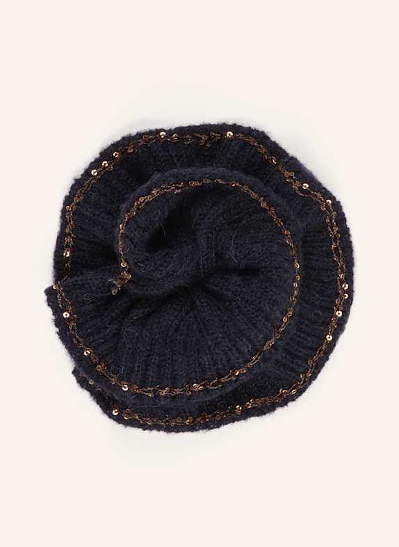 LUISA CERANO Brosche mit Pailletten DUNKELBLAU