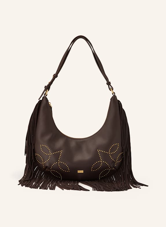 MARC CAIN Shoulder bag with rivets 699 dark wood