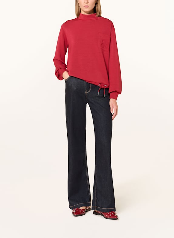 monari Sweatshirt mit Schmuckperlen ROT