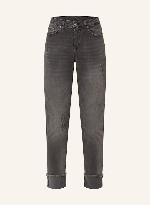 monari Straight Jeans mit Schmucksteinen 885 anthra