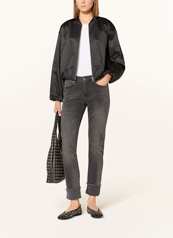 monari Straight Jeans mit Schmucksteinen 885 anthra