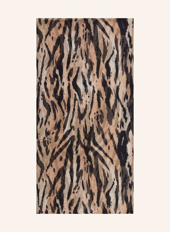monari Schal mit Schmucksteinen CREME / SCHWARZ