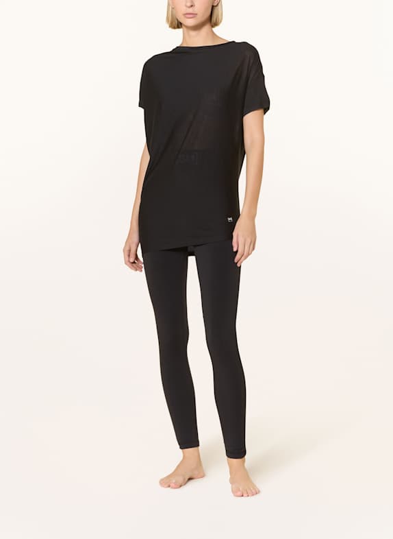 super.natural T-shirt YOGA LOOSE met merinowol ZWART