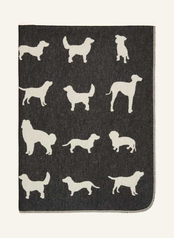 David Fussenegger Plaid HUNDESILHOUETTEN DUNKELGRAU/ CREME