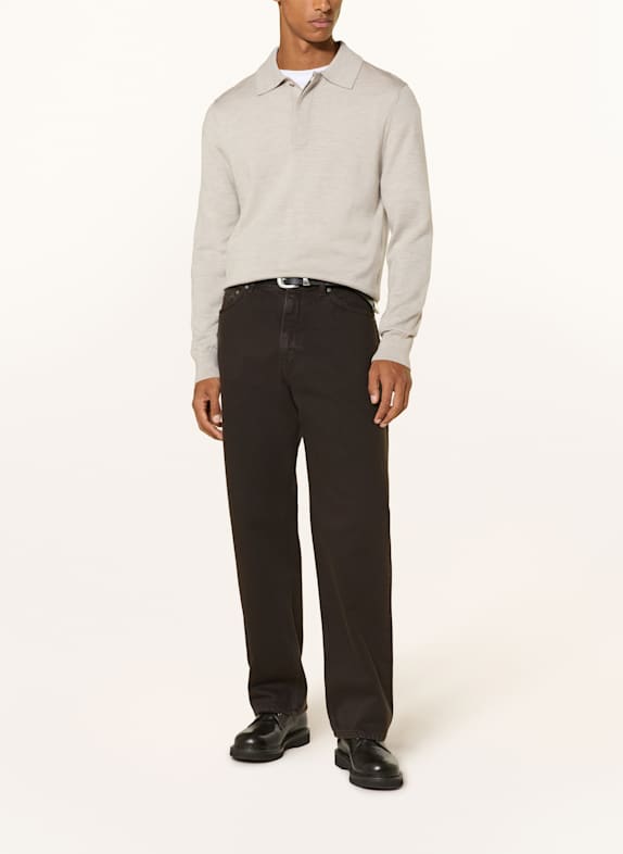 NN.07 Strikket poloshirt EMERSON Regular Fit CREME