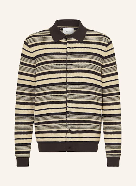 NN.07 Kardigan NOLAN CIEMNOBRĄZOWY / BEŻOWY / GRANATOWY