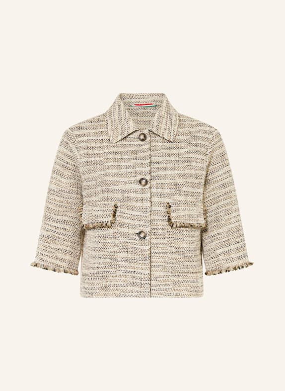 CINQUE Tweed-Kastenjacke CILUCKY mit 3/4-Arm PETROL / MINT / WEISS