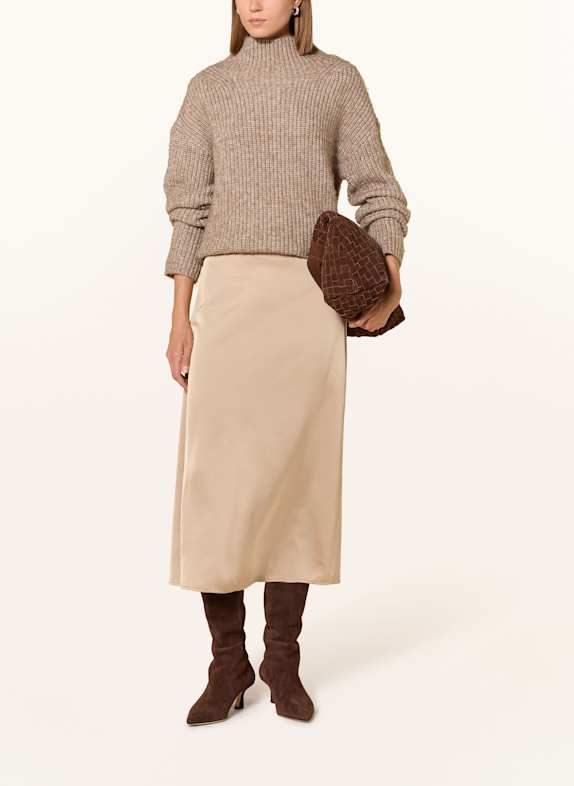 CINQUE Satijnen rok CIRIO BEIGE