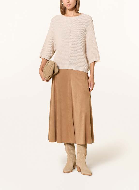 CINQUE Jerseyrok CIROADSTER in leerlook CAMEL