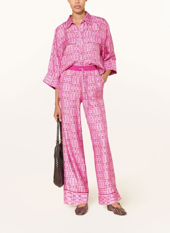 SEM PER LEI Marlene-broek van zijde ROZE / ORANJE