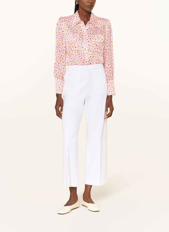 SEM PER LEI Overhemdblouse met zijde WIT / ORANJE / ROZE