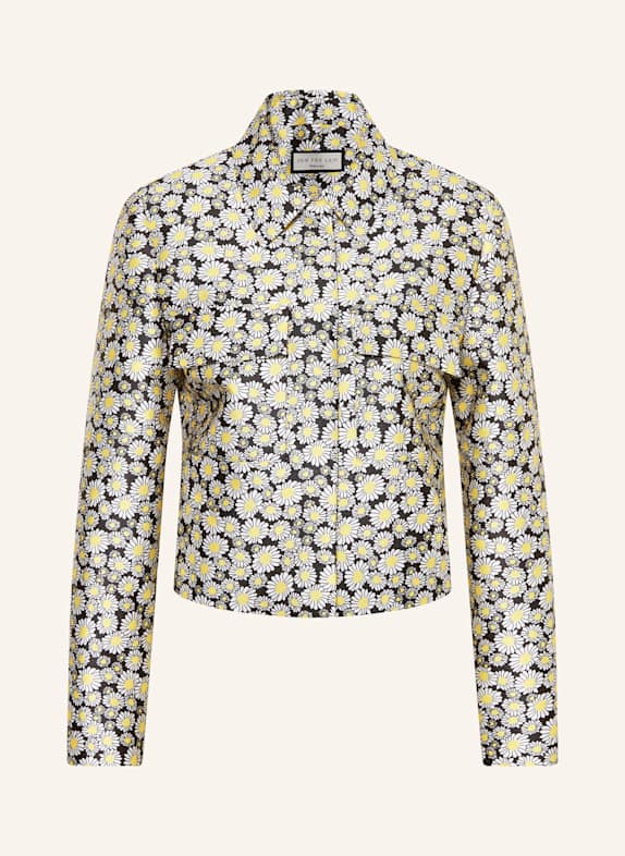 SEM PER LEI veste carrée BLANC / NOIR / JAUNE