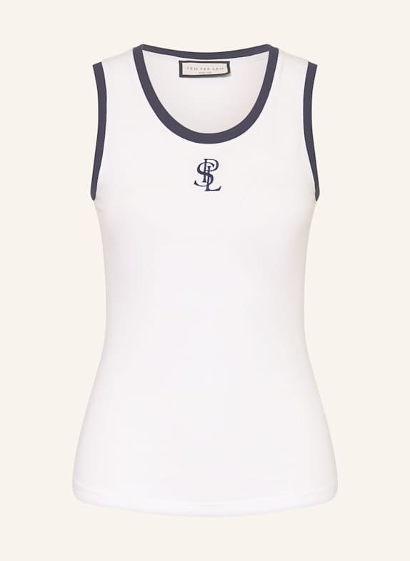 SEM PER LEI Top WEISS / DUNKELBLAU