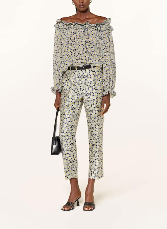 SEM PER LEI Off-Shoulder-Bluse WEISS / SCHWARZ / GELB