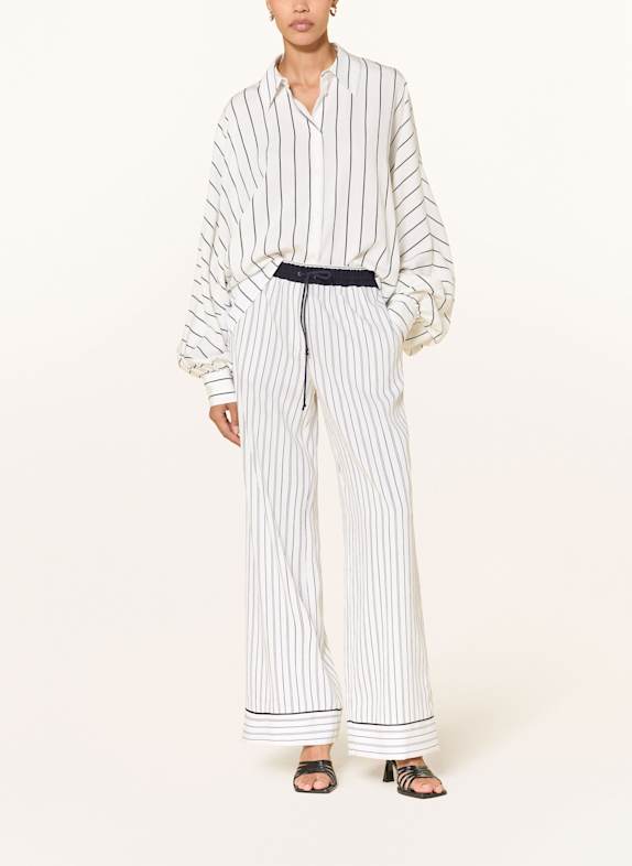 SEM PER LEI Oversized overhemdblouse ECRU / DONKERBLAUW