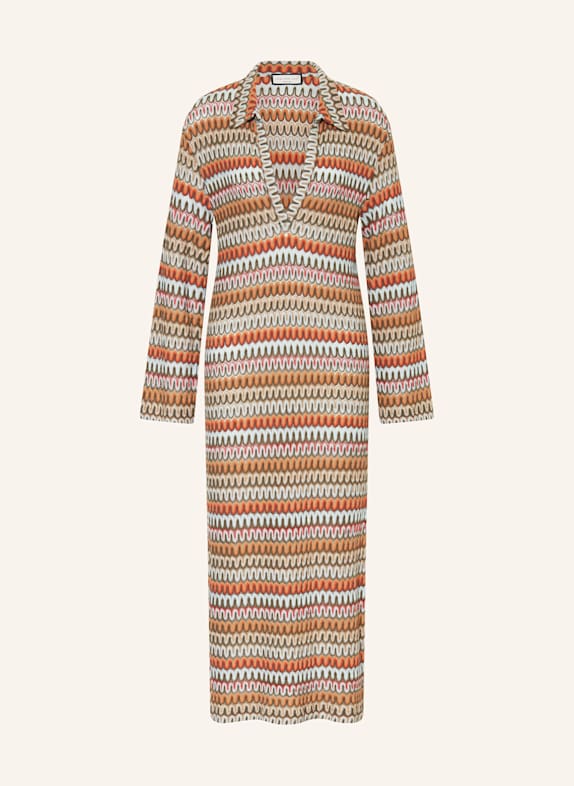 SEM PER LEI Sukienka z dzianiny OLIWKOWY / JASNONIEBIESKI / POMARAŃCZOWY