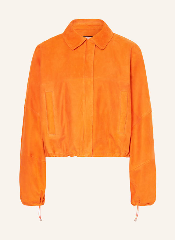 SEM PER LEI Kurtka skórzana POMARAŃCZOWY
