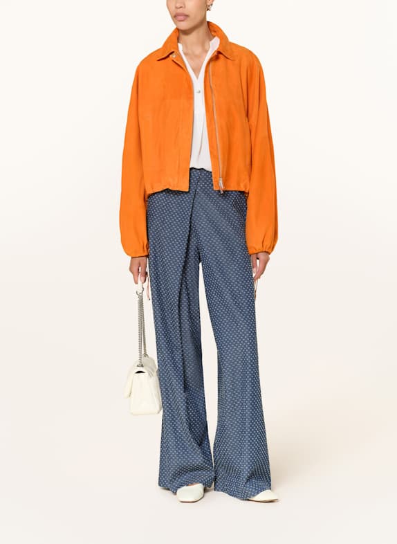 SEM PER LEI Leather jacket ORANGE