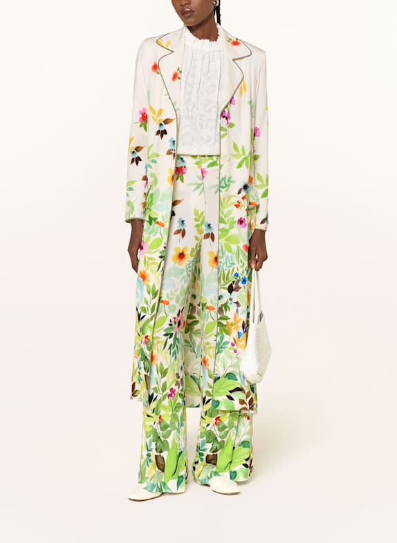 SEM PER LEI Sukienka ECRU / JASNOZIELONY / ZIELONY