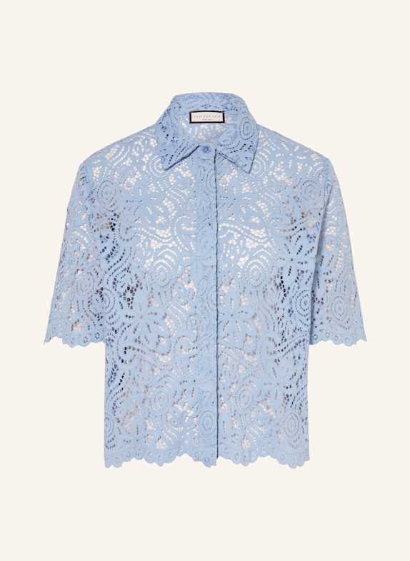 SEM PER LEI Shirt blouse in broderie anglaise LIGHT BLUE
