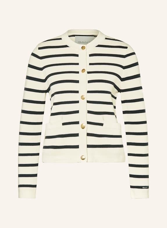 GANT Strickjacke CREME / DUNKELBLAU