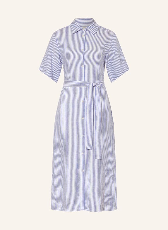 GANT Shirt dress in linen BLUE / WHITE