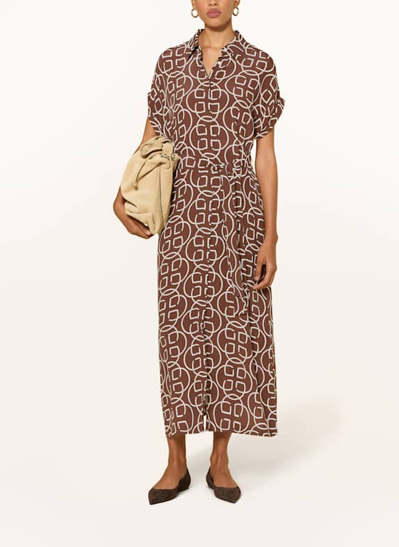 GANT Hemdblusenkleid BRAUN / WEISS