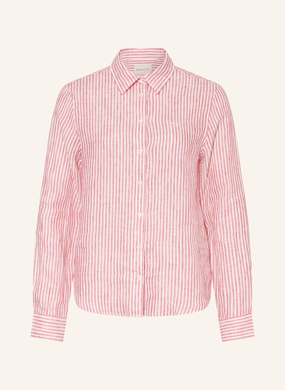 GANT Hemdbluse aus Leinen PINK / WEISS