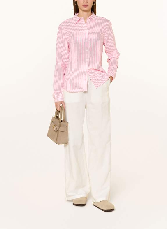 GANT Hemdbluse aus Leinen PINK / WEISS