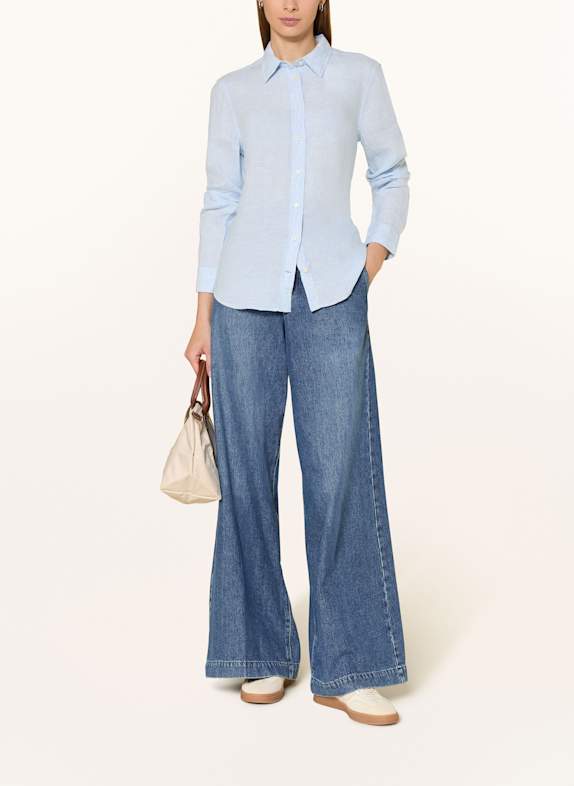 GANT Linnen overhemdblouse LICHTBLAUW